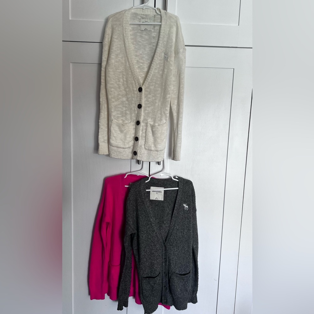 3 Abercrombie kids cardigans lot